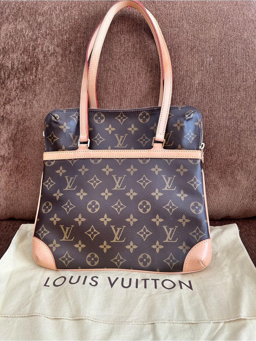LOUIS VUITTON POPINCOURT HAUT MONOGRAM CANVAS SHOULDER TOTE BAG. Dust cover.